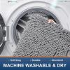 imageSmiry Bathroom Rugs and Mats Set 2 Piece U Shaped Chenille Bath Mat and UShaped Toilet Rug Set Non Slip Absorbent Shaggy Bath Rug for Tub Shower and Bath Room 30quot x 20quot24quot x 20quot WhiteGrey
