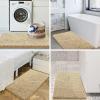 imageSmiry Bathroom Rugs and Mats Set 2 Piece U Shaped Chenille Bath Mat and UShaped Toilet Rug Set Non Slip Absorbent Shaggy Bath Rug for Tub Shower and Bath Room 30quot x 20quot24quot x 20quot WhiteBeige