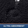 imageSmiry Bathroom Rugs and Mats Set 2 Piece U Shaped Chenille Bath Mat and UShaped Toilet Rug Set Non Slip Absorbent Shaggy Bath Rug for Tub Shower and Bath Room 30quot x 20quot24quot x 20quot WhiteBlack