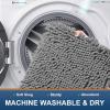imageSmiry Bathroom Rugs and Mats Set 2 Piece U Shaped Chenille Bath Mat and UShaped Toilet Rug Set Non Slip Absorbent Shaggy Bath Rug for Tub Shower and Bath Room 30quot x 20quot24quot x 20quot WhiteDark Grey