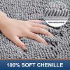 imageSmiry Bathroom Rugs and Mats Set 2 Piece U Shaped Chenille Bath Mat and UShaped Toilet Rug Set Non Slip Absorbent Shaggy Bath Rug for Tub Shower and Bath Room 30quot x 20quot24quot x 20quot WhiteGrey