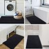 imageSmiry Bathroom Rugs and Mats Set 2 Piece U Shaped Chenille Bath Mat and UShaped Toilet Rug Set Non Slip Absorbent Shaggy Bath Rug for Tub Shower and Bath Room 30quot x 20quot24quot x 20quot WhiteBlack
