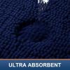 imageSmiry Bathroom Rugs and Mats Set 2 Piece U Shaped Chenille Bath Mat and UShaped Toilet Rug Set Non Slip Absorbent Shaggy Bath Rug for Tub Shower and Bath Room 30quot x 20quot24quot x 20quot WhiteNavy Blue