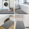 imageSmiry Bathroom Rugs and Mats Set 2 Piece U Shaped Chenille Bath Mat and UShaped Toilet Rug Set Non Slip Absorbent Shaggy Bath Rug for Tub Shower and Bath Room 30quot x 20quot24quot x 20quot WhiteDark Grey