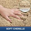 imageSmiry Bathroom Rugs and Mats Set 2 Piece U Shaped Chenille Bath Mat and UShaped Toilet Rug Set Non Slip Absorbent Shaggy Bath Rug for Tub Shower and Bath Room 30quot x 20quot24quot x 20quot WhiteBeige
