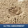 imageSmiry Bathroom Rugs and Mats Set 2 Piece U Shaped Chenille Bath Mat and UShaped Toilet Rug Set Non Slip Absorbent Shaggy Bath Rug for Tub Shower and Bath Room 30quot x 20quot24quot x 20quot WhiteBeige