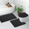 imageSmiry Soft Chenille Bathroom Toilet Lid Cover Machine Washable Covers 175x15 Fits Most Round Elongated and Oblong Lids Accessories Decor BlackBlack