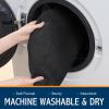 imageSmiry Soft Chenille Bathroom Toilet Lid Cover Machine Washable Covers 175x15 Fits Most Round Elongated and Oblong Lids Accessories Decor BlackBlack