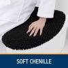 imageSmiry Soft Chenille Bathroom Toilet Lid Cover Machine Washable Covers 175x15 Fits Most Round Elongated and Oblong Lids Accessories Decor BlackBlack
