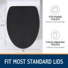 imageSmiry Soft Chenille Bathroom Toilet Lid Cover Machine Washable Covers 175x15 Fits Most Round Elongated and Oblong Lids Accessories Decor BlackBlack