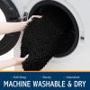 imageSmiry Soft Chenille Bathroom Toilet Lid Cover Machine Washable Covers 175x15 Fits Most Round Elongated and Oblong Lids Accessories Decor BlackBlack