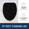 imageSmiry Soft Chenille Bathroom Toilet Lid Cover Machine Washable Covers 175x15 Fits Most Round Elongated and Oblong Lids Accessories Decor BlackBlack