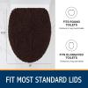 imageSmiry Soft Chenille Bathroom Toilet Lid Cover Machine Washable Covers 175x15 Fits Most Round Elongated and Oblong Lids Accessories Decor BlackBrown