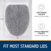 imageSmiry Soft Chenille Bathroom Toilet Lid Cover Machine Washable Covers 175x15 Fits Most Round Elongated and Oblong Lids Accessories Decor BlackGray