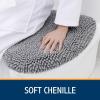 imageSmiry Soft Chenille Bathroom Toilet Lid Cover Machine Washable Covers 175x15 Fits Most Round Elongated and Oblong Lids Accessories Decor BlackGray