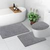 imageSmiry Soft Chenille Bathroom Toilet Lid Cover Machine Washable Covers 175x15 Fits Most Round Elongated and Oblong Lids Accessories Decor BlackGray