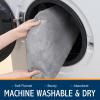 imageSmiry Soft Chenille Bathroom Toilet Lid Cover Machine Washable Covers 175x15 Fits Most Round Elongated and Oblong Lids Accessories Decor BlackGrey