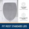 imageSmiry Soft Chenille Bathroom Toilet Lid Cover Machine Washable Covers 175x15 Fits Most Round Elongated and Oblong Lids Accessories Decor BlackGrey