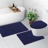 imageSmiry Soft Chenille Bathroom Toilet Lid Cover Machine Washable Covers 175x15 Fits Most Round Elongated and Oblong Lids Accessories Decor BlackNavy Blue