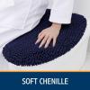 imageSmiry Soft Chenille Bathroom Toilet Lid Cover Machine Washable Covers 175x15 Fits Most Round Elongated and Oblong Lids Accessories Decor BlackNavy Blue