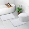 imageSmiry Soft Chenille Bathroom Toilet Lid Cover Machine Washable Covers 175x15 Fits Most Round Elongated and Oblong Lids Accessories Decor BlackWhite