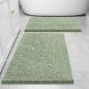 imageSmiry Bathroom Rugs Sets 2 Piece Soft Absorbent Chenille Machine Washable Non Slip Shaggy Bath Rug Set for Tub Shower and Floor 30x2024x16 BeigeSage Green