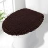 imageSmiry Soft Chenille Bathroom Toilet Lid Cover Machine Washable Covers 175x15 Fits Most Round Elongated and Oblong Lids Accessories Decor BlackBrown