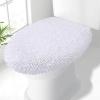 imageSmiry Soft Chenille Bathroom Toilet Lid Cover Machine Washable Covers 175x15 Fits Most Round Elongated and Oblong Lids Accessories Decor BlackWhite
