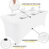 imageSmiry 2 Pack Spandex Table Cloth 6FT Elastic Fitted Stretch Tablecloths for Rectangle Tables Washable Table Cover for Outdoor Wedding Banquet ampamp Parties Navy 72Lx30Wx30H InchWhite