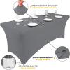 imageSmiry 2 Pack Spandex Table Cloth 6FT Elastic Fitted Stretch Tablecloths for Rectangle Tables Washable Table Cover for Outdoor Wedding Banquet ampamp Parties Navy 72Lx30Wx30H InchGrey