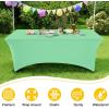 imageSmiry 2 Pack Spandex Table Cloth 6FT Elastic Fitted Stretch Tablecloths for Rectangle Tables Washable Table Cover for Outdoor Wedding Banquet ampamp Parties Navy 72Lx30Wx30H InchBright Green