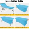 imageSmiry 2 Pack Spandex Table Cloth 6FT Elastic Fitted Stretch Tablecloths for Rectangle Tables Washable Table Cover for Outdoor Wedding Banquet ampamp Parties Navy 72Lx30Wx30H InchBlue Mist