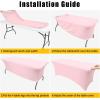 imageSmiry 2 Pack Spandex Table Cloth 6FT Elastic Fitted Stretch Tablecloths for Rectangle Tables Washable Table Cover for Outdoor Wedding Banquet ampamp Parties Navy 72Lx30Wx30H InchPink