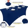 imageSmiry 2 Pack Spandex Table Cloth 6FT Elastic Fitted Stretch Tablecloths for Rectangle Tables Washable Table Cover for Outdoor Wedding Banquet ampamp Parties Navy 72Lx30Wx30H InchNavy