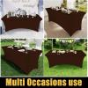 imageSmiry 2 Pack Spandex Table Cloth 6FT Elastic Fitted Stretch Tablecloths for Rectangle Tables Washable Table Cover for Outdoor Wedding Banquet ampamp Parties Navy 72Lx30Wx30H InchCoffee