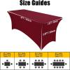 imageSmiry 2 Pack Spandex Table Cloth 6FT Elastic Fitted Stretch Tablecloths for Rectangle Tables Washable Table Cover for Outdoor Wedding Banquet ampamp Parties Navy 72Lx30Wx30H InchWine Red