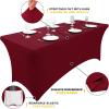 imageSmiry 2 Pack Spandex Table Cloth 6FT Elastic Fitted Stretch Tablecloths for Rectangle Tables Washable Table Cover for Outdoor Wedding Banquet ampamp Parties Navy 72Lx30Wx30H InchWine Red