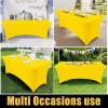 imageSmiry 2 Pack Spandex Table Cloth 6FT Elastic Fitted Stretch Tablecloths for Rectangle Tables Washable Table Cover for Outdoor Wedding Banquet ampamp Parties Navy 72Lx30Wx30H InchYellow