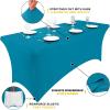 imageSmiry 2 Pack Spandex Table Cloth 6FT Elastic Fitted Stretch Tablecloths for Rectangle Tables Washable Table Cover for Outdoor Wedding Banquet ampamp Parties Navy 72Lx30Wx30H InchTeal