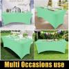 imageSmiry 2 Pack Spandex Table Cloth 6FT Elastic Fitted Stretch Tablecloths for Rectangle Tables Washable Table Cover for Outdoor Wedding Banquet ampamp Parties Navy 72Lx30Wx30H InchBright Green