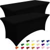 imageSmiry 2 Pack Spandex Table Cloth 6FT Elastic Fitted Stretch Tablecloths for Rectangle Tables Washable Table Cover for Outdoor Wedding Banquet ampamp Parties Navy 72Lx30Wx30H InchBlack