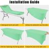 imageSmiry 2 Pack Spandex Table Cloth 6FT Elastic Fitted Stretch Tablecloths for Rectangle Tables Washable Table Cover for Outdoor Wedding Banquet ampamp Parties Navy 72Lx30Wx30H InchBright Green