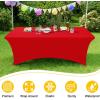 imageSmiry 2 Pack Spandex Table Cloth 6FT Elastic Fitted Stretch Tablecloths for Rectangle Tables Washable Table Cover for Outdoor Wedding Banquet ampamp Parties Navy 72Lx30Wx30H InchRed