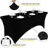 imageSmiry 2 Pack Spandex Table Cloth 6FT Elastic Fitted Stretch Tablecloths for Rectangle Tables Washable Table Cover for Outdoor Wedding Banquet ampamp Parties Navy 72Lx30Wx30H InchBlack