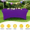 imageSmiry 2 Pack Spandex Table Cloth 6FT Elastic Fitted Stretch Tablecloths for Rectangle Tables Washable Table Cover for Outdoor Wedding Banquet ampamp Parties Navy 72Lx30Wx30H InchPurple