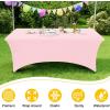imageSmiry 2 Pack Spandex Table Cloth 6FT Elastic Fitted Stretch Tablecloths for Rectangle Tables Washable Table Cover for Outdoor Wedding Banquet ampamp Parties Navy 72Lx30Wx30H InchPink