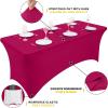 imageSmiry 2 Pack Spandex Table Cloth 6FT Elastic Fitted Stretch Tablecloths for Rectangle Tables Washable Table Cover for Outdoor Wedding Banquet ampamp Parties Navy 72Lx30Wx30H InchFuchsia