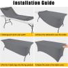 imageSmiry 2 Pack Spandex Table Cloth 6FT Elastic Fitted Stretch Tablecloths for Rectangle Tables Washable Table Cover for Outdoor Wedding Banquet ampamp Parties Navy 72Lx30Wx30H InchGrey