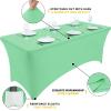imageSmiry 2 Pack Spandex Table Cloth 6FT Elastic Fitted Stretch Tablecloths for Rectangle Tables Washable Table Cover for Outdoor Wedding Banquet ampamp Parties Navy 72Lx30Wx30H InchBright Green