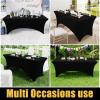 imageSmiry 2 Pack Spandex Table Cloth 6FT Elastic Fitted Stretch Tablecloths for Rectangle Tables Washable Table Cover for Outdoor Wedding Banquet ampamp Parties Navy 72Lx30Wx30H InchBlack